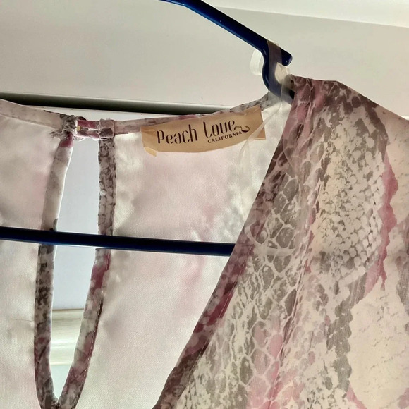 Chic Peach Love Long Sleeve Snake Print Dress - Size Small (B14) - Picture 5 of 9